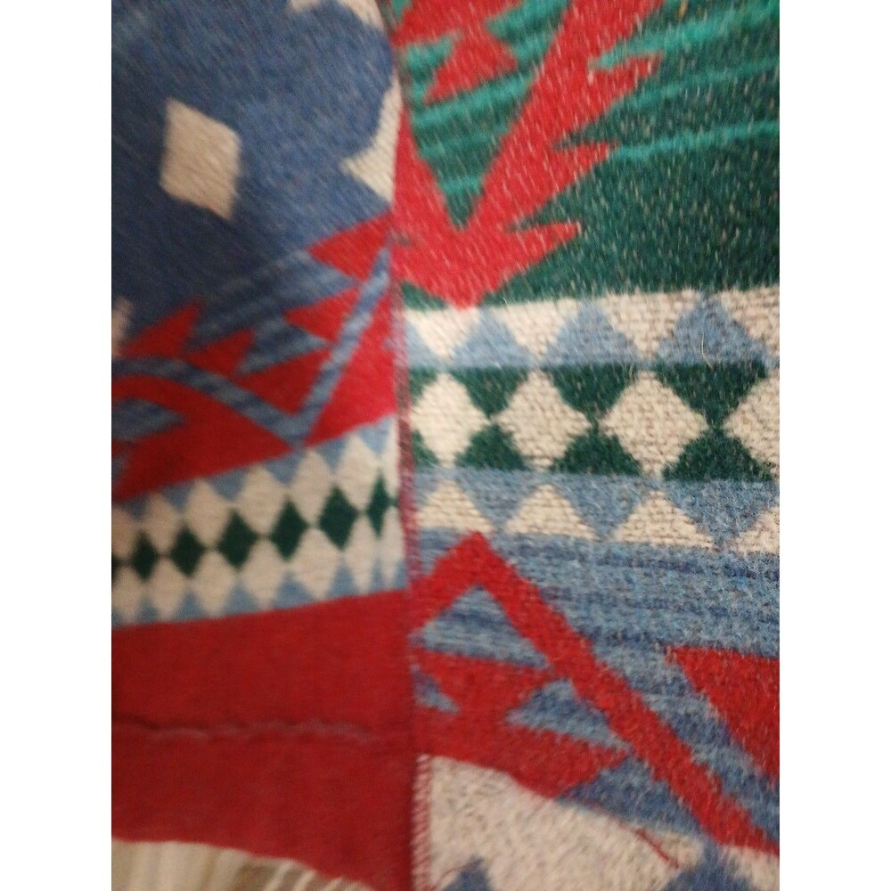 Vintage Circle T Blanket Coat Wool Blend Multi Southwestern Aztec Women Small - Picture 7 of 12